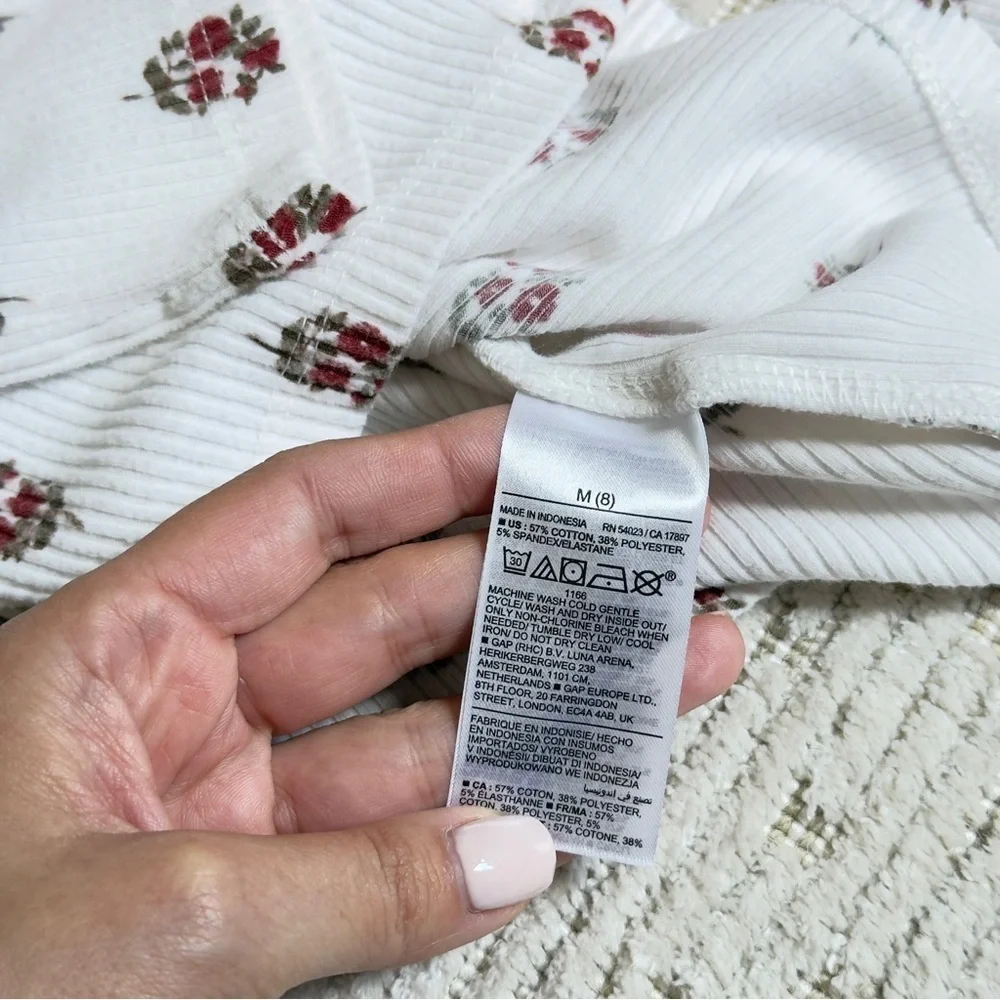 Old Navy Cream Printed Rib-Knit Cardigan Top for Girls M (8)